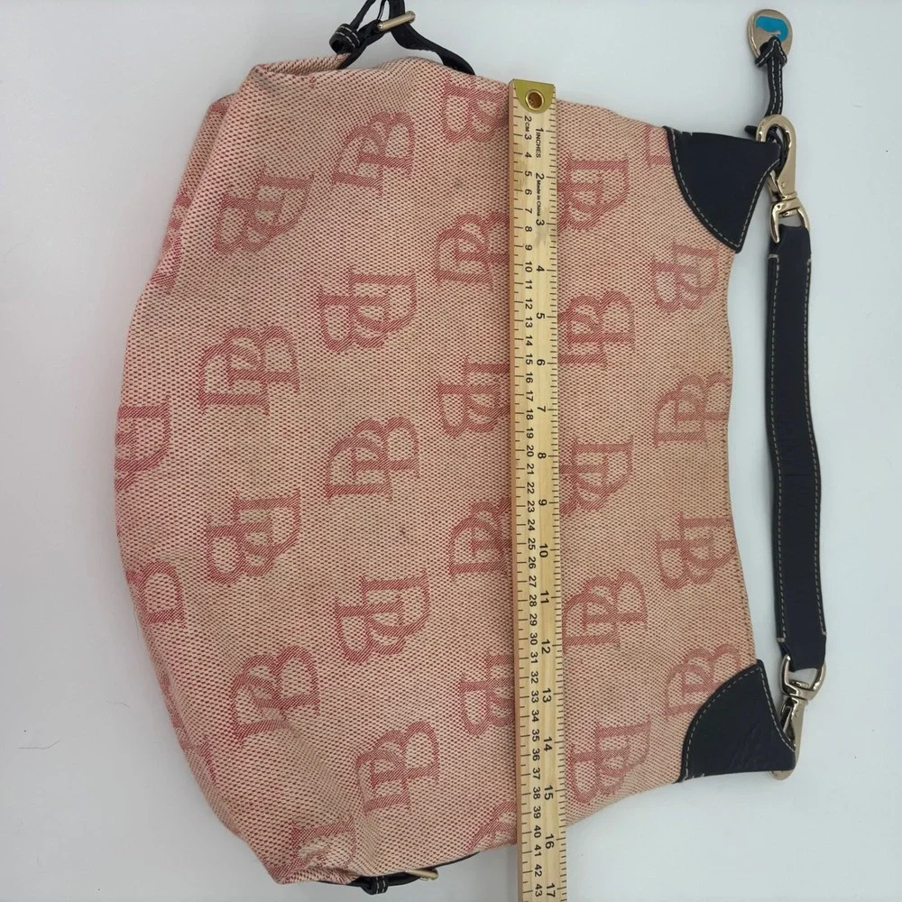 Pink jacquard tote purse Dooney & bourke duck charm monogram quiet luxury preppy